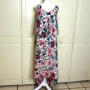 Boutique Women’s High-Low Multicolor Floral Maxi Dress Size 0X